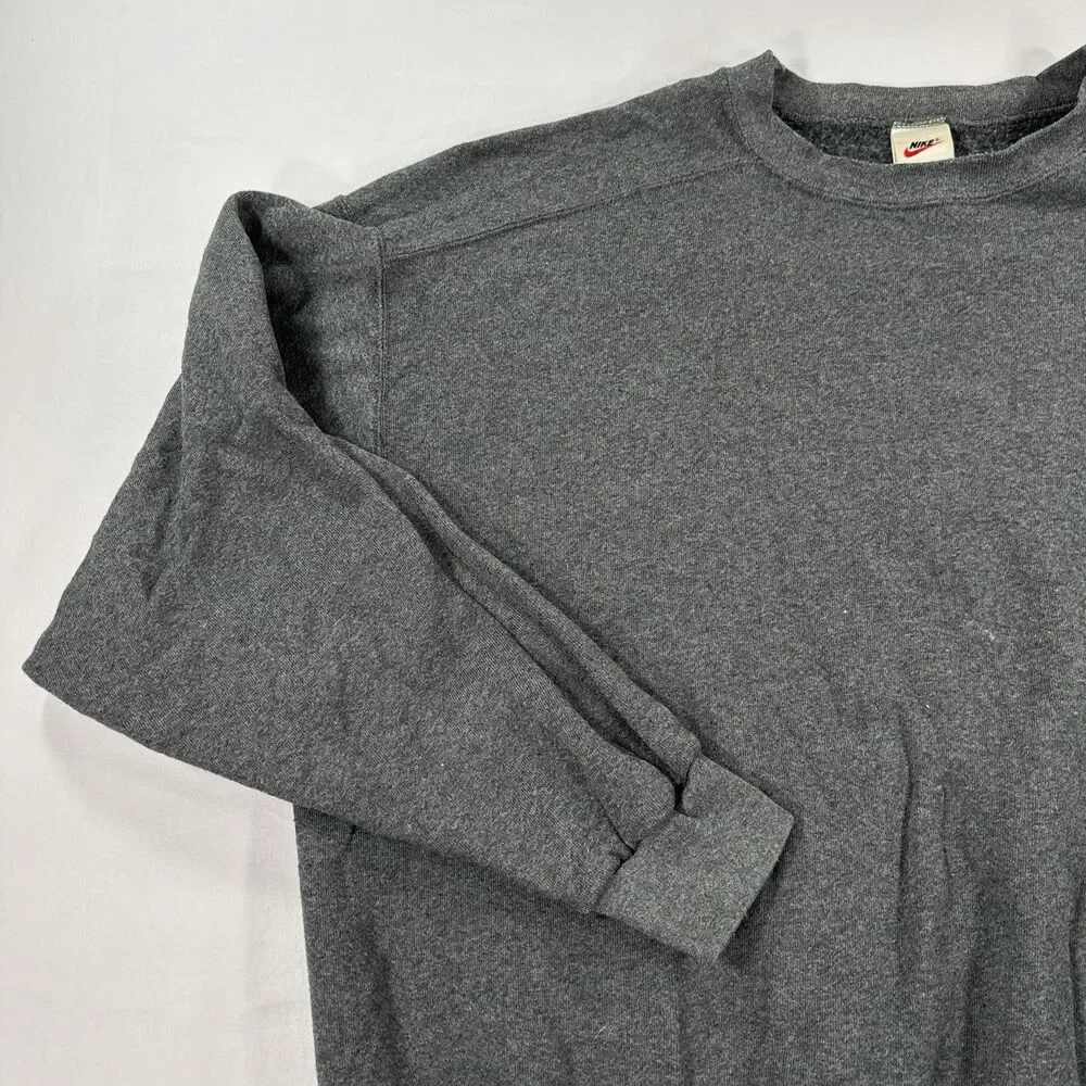 Vintage Y2K Nike Mini Swoosh Gray Pullover Crewneck Sweatshirt Men XL